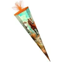 Verpackungsmittel GmbH Markneukirchen Schultüte Schultüte / Zuckertüte / 85cm / eckig / "Pferde"
