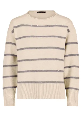 Betty Barclay - Strickpullover Patch Taupe/Grey - Gr. - 38