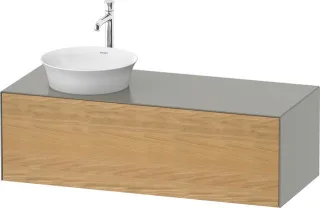 Duravit White Tulip Konsolenwaschtischunterbau wandhängend Natur Eiche & Stein Grau Matt & Seidenmat WT4977LH592