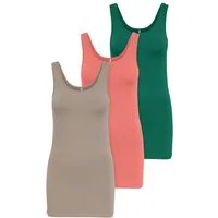 ONLY Tanktop Live Love (3-tlg) Lange Tops, elastische Baumwollqualität