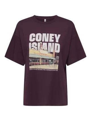 ONLY - ONLMILA S/S PRINT BOX JRS Grape Wine - Gr. - M