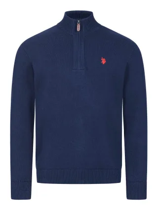 U.S. POLO ASSN. Herren Troyer Pullover USLogaan aus 100 % Baumwolle