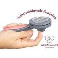 Warenhammer Fellbürste Haustierbürste Hundebürste Katzenbürste sehr robust selbstreinigend, selbstreinigend per Knopf