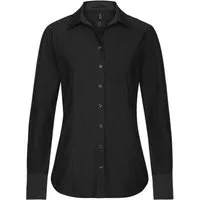 GREIFF Hemdbluse Greiff CASUAL Damen Jerrseybluse Langarm Kent Regular-Fit Schwarz