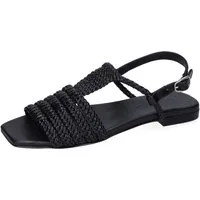 Melvin & Hamilton Sandrine 10 Leder-Geflochtene Schuhe für Damen Sandale Flache Absätze, Echtes Leder, Von Hand geflochten
