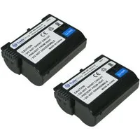 Trade-Shop 2x Akku passend für Nikon EN-EL15, EN-EL15a, EN-EL15b, EN-EL15c Kamera-Akku Li-Ion 1900 mAh (7 V)