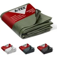 A-TEX® Schutzplane Abdeckplane Gewebeplane Plane mit Ösen 90 g/m² grün 2 x 3 m