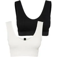 Vero Moda Bustier Bustier Ripp BH 2-er Pack Soft Cups ohne Bügel VMAGNES (Set, 2-tlg) VMAGNES TOP 2-PACK NOOS