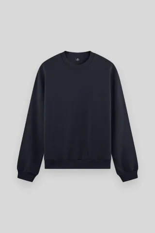 Herren Unifarben Rundhals-Sweatshirt