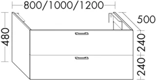 Burgbad Waschtischunterschrank System 30 Preisgruppe 1 Aqua 480x1000x500 Eisblau Matt, WYJC100F5663 WYJC100F5663