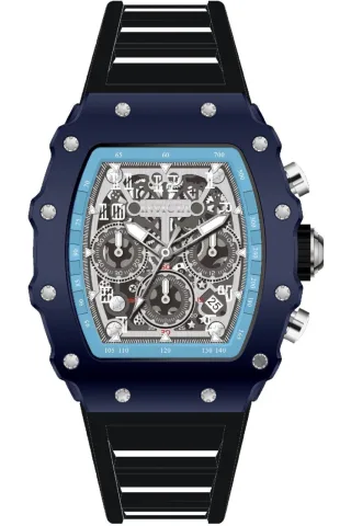 INVICTA Racing 69707 Herrenuhr - Quarzwerk - Acryl mit silbernem Zifferblatt - 43 mm
