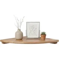 relaxdays Eckregal Wand Walnussholz, natur, 25 cm