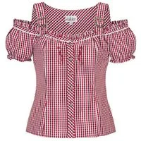 Nübler Dirndlbluse Miederbluse Herta in Rot von Nübler