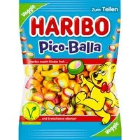 HARIBO Süßigkeit, Haribo Pico Balla Fruchtgummi Stücke mit Konfektfüllung Veggie 160g