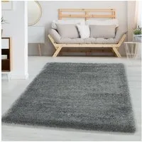 Carpettex Hochflor-Teppich Unicolor - Einfarbig, Läufer, Höhe: 30 mm, Teppich Wohnzimmer Einfarbig Shaggy verschidene farben und größen