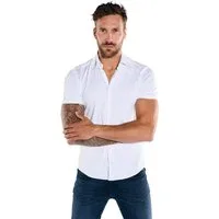 emilio adani Kurzarmhemd Herren Funktionshemd aus Jersey, Reinweiss