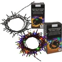 Out of the Blue LED-Lichterkette SET Innen Aussen Lichterkette 40+120 LEDs weiß+bunt mit Timer, 2er Set, 6-Stunden Timer, Weiß Bunt umstellbar, Batteriebetrieb