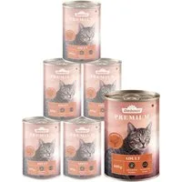 Dehner Premium Adult Geflügel, versch. Sorten, 6 x 400 g Dose (2.4 kg) Geflügel, Nassfutter für: Katze, Nassfutter für ausgewachsene Katzen, getreidefrei