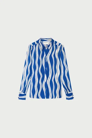 Fabienne Chapot - Coco Blouse cosy white/cobalt - Gr. - 44