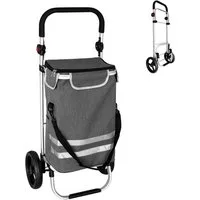 relaxdays Einkaufstrolley Klappbarer Einkaufstrolley 45 l, 45 l, grau