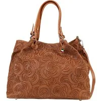 FLORENCE Schultertasche Florence Damen Schultertasche Wildleder (Schultertasche), Damen Schultertasche Wildleder, braun ca. 27cm hoch