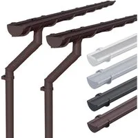 INEFA Dachrinne NW 100 Dachrinnen-Set PVC halbrund für Gartenhaus mit Satteldach,2 x 3m, Regenrinnen-Set von INEFA, 2-St., Set für zwei Dachseiten, zwei Dachseiten, Regenrinne Kunststoff für Satteldach, Made in Germany