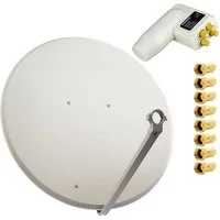 PremiumX SAT Anlage 100cm Satellitenschüssel Aluminium Quad LNB F-Stecker SAT-Antenne