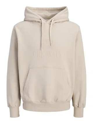 JACK&JONES - JORFREDERIKSBERG MONOGRAM SWEAT HOOD SN Feather Gray - Gr. - S