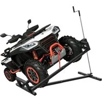 FIVMEN Rasentraktor Rasentraktorheber Rasentraktor Hebevorrichtung Rasenmäher Lifter 400KG, Reinigungshilfe für Garten Mäher-Traktor, +45° Neigung verstellbar