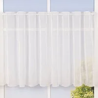 SCHÖNER LEBEN. Vorhang Bistrogardine Meterware Panneaux Scheibengardine nähfrei wollweiß 60cm, leicht perforiert, Stickerei/Stickstoff, bestickt,pflegeleicht