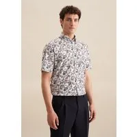 seidensticker Businesshemd Regular Regular 1/2 Button-Down-Kragen Druck