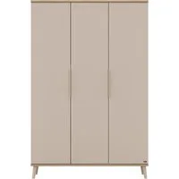 YUNY by PAIDI Kleiderschrank HAZEL in Beige, inkl. Kleiderstangen und Einlegeböden (B/H/T ca. 95-130/198/52cm, mit 2 oder 3 Türen) stabiler Drehtürenschrank aus Holz, mit Soft-Close-Funktion