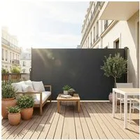 TLGREEN Seitenmarkise Aluminium-Eisen, Ausziehbar Seitenrollo mit PU-Beschichtung 350x160cm,Seitenwandmarkise Ausziehbar, Sichtschutz,Wasserdicht