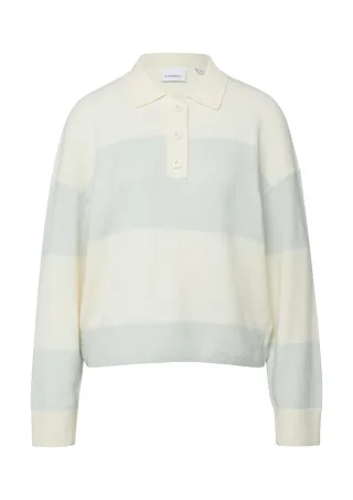 comma - Strickpullover creme/türkis - Gr. - 38