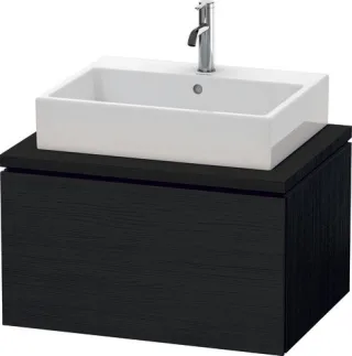 Duravit L-Cube Konsolenwaschtischunterbau wandhängend Eiche Schwarz Matt 720x547x400 mm - LC58110161 LC581101616