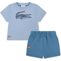 Lacoste Neugeborenen-Geschenkset Lacoste Baby Set mit T-Shirt und Shorts blau