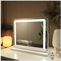 EMKE Kosmetikspiegel Schminkspiegel LED Kosmetikspiegel mit Beleuchtung Tischspiegel, mit Touch, 3 Lichtfarben Dimmbar, Memory-Funktion, 360° Drehbar