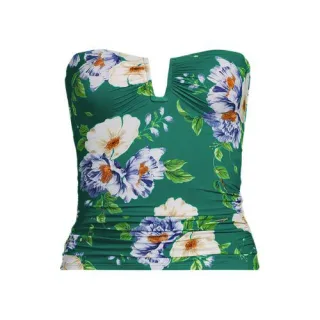 Bandeau-Tankini-Top Slender, Damen,  Grün, Elasthan/Nylon-Mischung, by Lands' End
