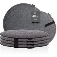 AMPARA Stuhlkissen rund 40cm - für Stuhl, Bank, Lounge etc., Rutschfest, mit Klettverschluss
