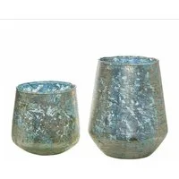Mirabeau Windlicht Windlicht 2er Set Gare antikblau/gold (2er Set, 2er Set)