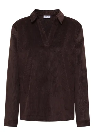 CECIL - Softe Cordbluse tartufo brown - Gr. - M