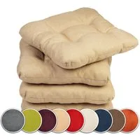 sunnypillow Stuhlkissen 4er Set Stuhlkissen 45x45 cm Bequeme 8cm, Polsterauflage Auflage für Stühle / Bänke