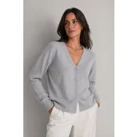 six-o-seven Strickjacke Kaschmir V-Ausschnitt Strickjacke im trendigem Frühlings Grau mit