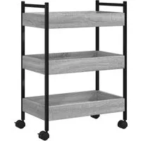 vidaXL Küchenwagen Küchenwagen Grau Sonoma 50x30x70 cm Holzwerkstoff