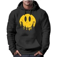 Neverless Hoodie Hoodie Herren Aufdruck Print Sonne Outdoor Motiv Lustig Smiling Face