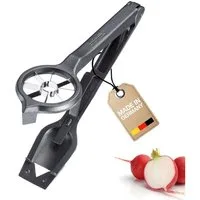 WESTMARK Gemüseschneider Radieschen Schneider Decoretto Black Edition – verzieren, griffige Haptik, Made in Germany, Buffet