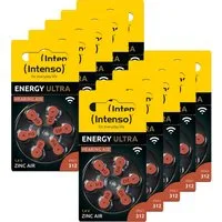 Intenso 60 Energy Ultra Typ 312 Zink-Luft Hörgerätebatterien im 6er Blister Knopfzelle