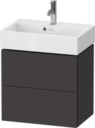 Duravit L-Cube Waschtischunterbau wandhängend Graphit Supermatt 584x391x544 mm - LC621908080 LC621908080