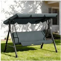 Huracan Hollywoodschaukel 3-Sitzer, Gartenschaukel mit Verstellbarem Sonnendach, 3-Sitzer, 193*110*152cm-Klassiker, UV-Schutz Wetterfest, Schaukelbank 220kg Belastbar