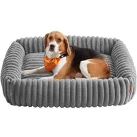 FEANDREA Hundebett orthopädisches Hundekörbchen, flauschige Hundematte, großes, Hundekissen waschbar, weiche Polsterung, 91 x 68 x 18 cm, L